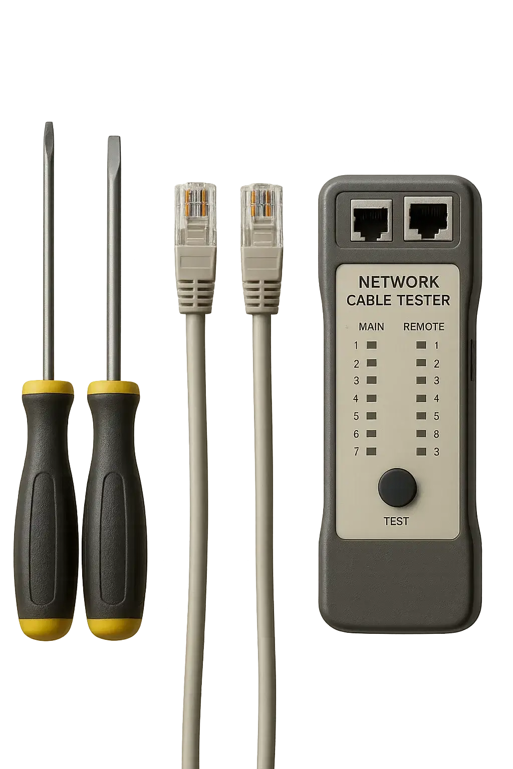 Network tools and cable tester for business IT solutions and connectivity support