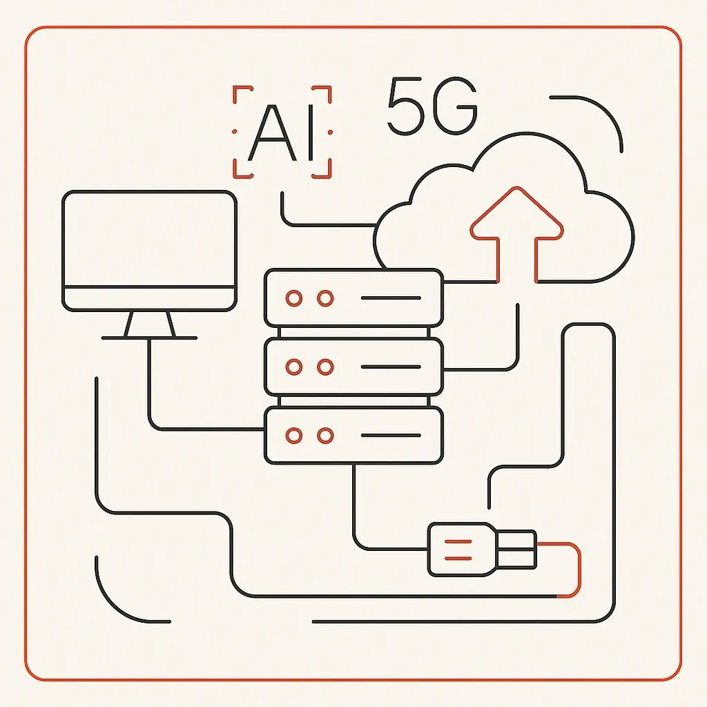 Cloud and digital infrastructure solutions with AI, 5G, servers, and connected business systems